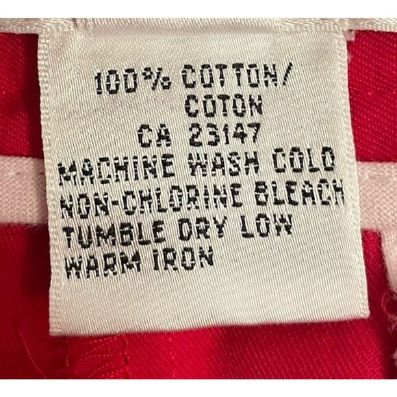 Talbots Hot Pink Straight Leg Pants Size 8 Cotton Spring Bright Easter - Picture 3 of 4